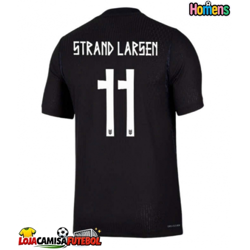 Camisa de Futebol Noruega Jorgen Strand Larsen #11 Equipamento Secundário Mundo 2026 Manga Curta